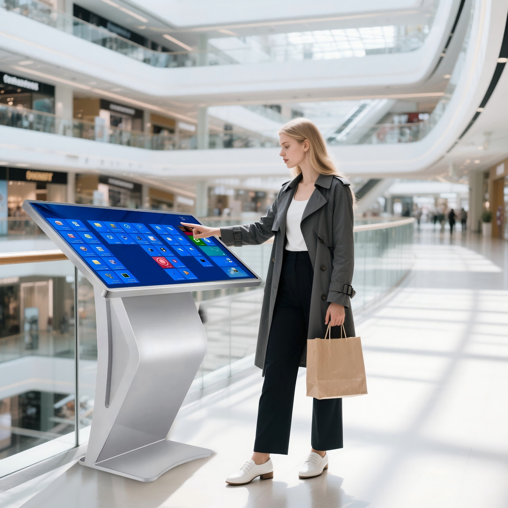 Interactive kiosk for hotel wayfinding digital directory and visitor information service