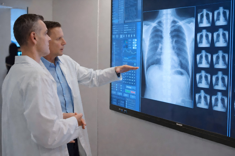 Doctors-examining-chest-X-rays