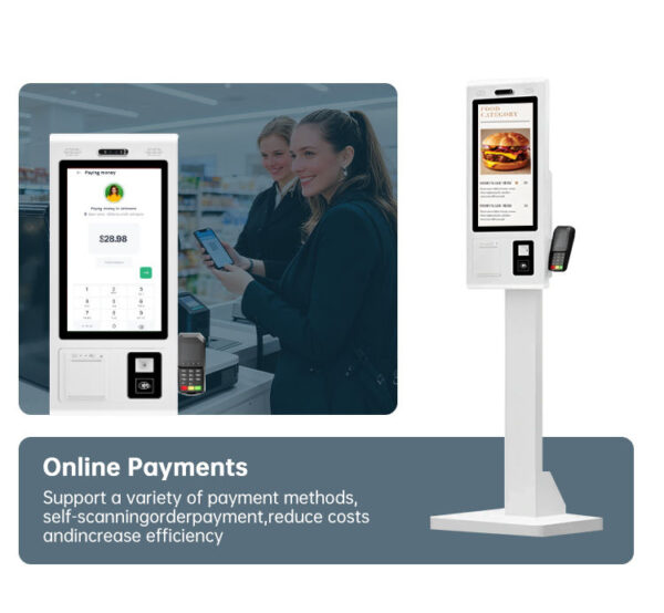 Self Ordering Touch Screen Kiosk with POS & Receipt Printer