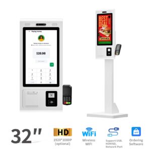Self Ordering Touch Screen Kiosk with POS & Receipt Printer