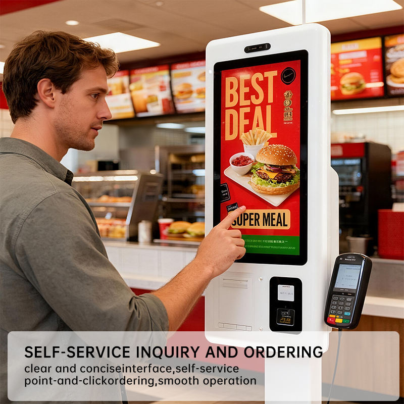 Restaurant Self-Service Kiosk with Card Payment & Thermal Printer