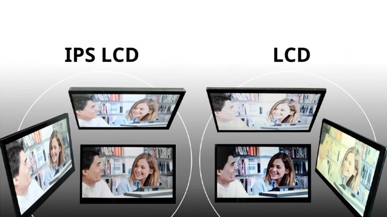IPS LCD vs LCD display comparison showing differences in viewing angle and image consistency